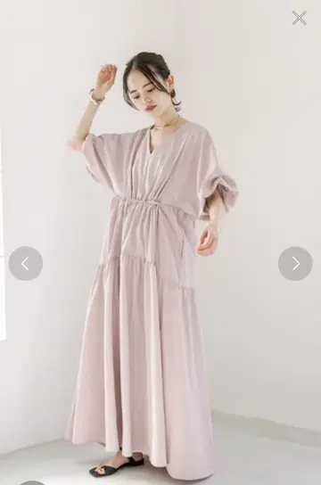 mystic 드로스트 개더 원피스 핑크