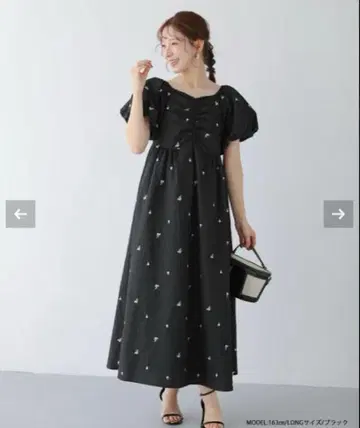 핏모아 꽃무늬 자카드 원피스 블랙 숏 새상품