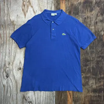 80s CHEMISE LACOSTE 피케 셔츠 블루 프랑스제
