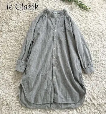 르 Glazik le Glazik 스트라이프 올 패턴 튜닉 노카라