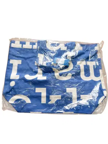 [새상품] 마리메꼬 ahkera logo bag 로고 토트백 스카이블루