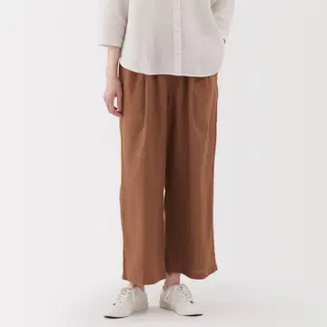 무인양품 린넨 워싱 이지 와이드 팬츠 여성