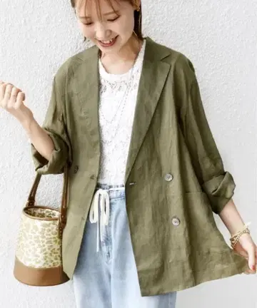 새상품급 SHIPS for women 라미 시어 자켓 올리브 38
