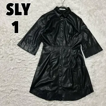 SLY 슬라이 (1) 스킨 가죽 원피스 7부 소매