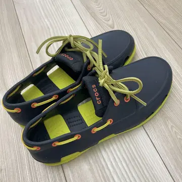 crocs 사보 클로그 샌들 네이비/라임 26cm