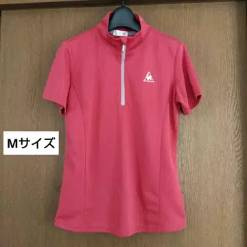 새상품급 le coq 르꼬끄 하프 지퍼 피케 셔츠 M 핑크