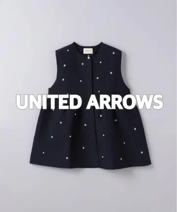 [컨디션 최상] UNITED ARROWS 자수 비즈 니트 베스트