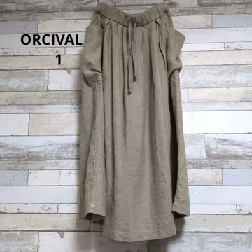 ORCIVAL 린넨 베이지 플레어 스커트 린넨 100%