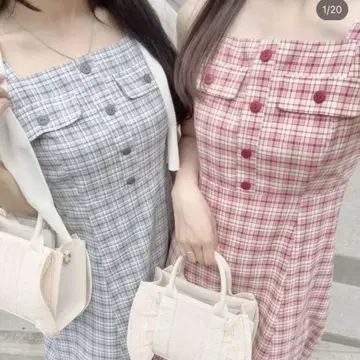 An MILLE 체크 슬리브리스 OP