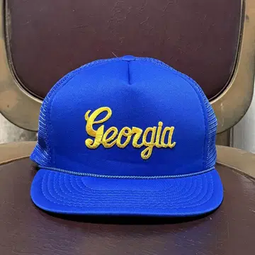 데드스탁 메쉬 캡 GEORGIA 자수 로고 블루 트래커