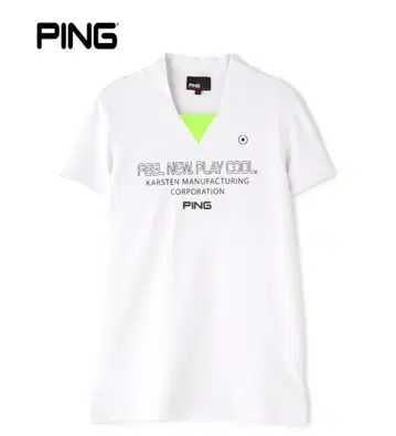 미사용 새상품 PING 스트레치 메쉬 하이넥 티셔츠 S 화이트
