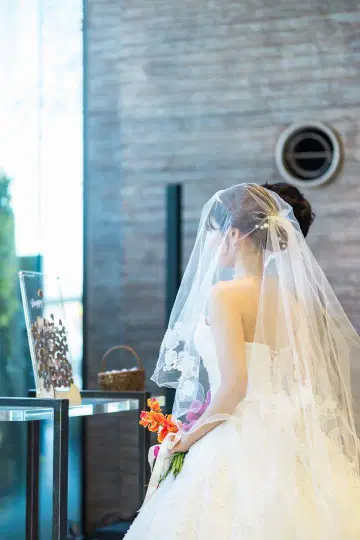 웨딩 베일 레이스 롱 타입 꽃무늬