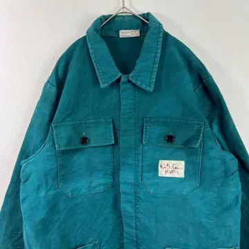 80s vintage 몰스킨 유로 워크 자켓 그린 숏 기장