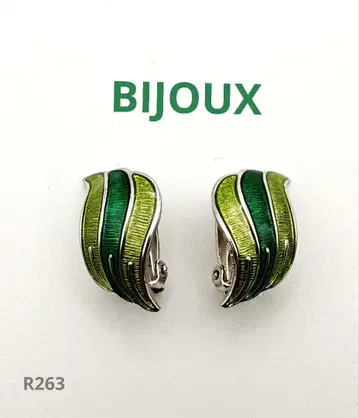 BIJOUX 고져스한 2톤 블루 빈티지 귀걸이