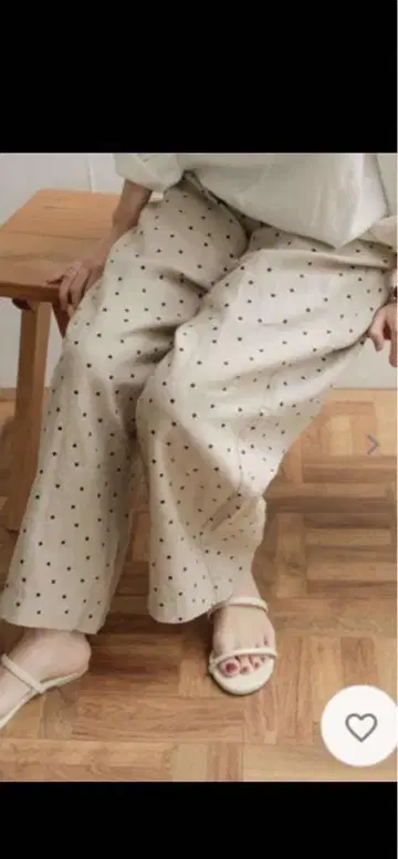 린넨 도트 이지 팬츠 M 내추럴
