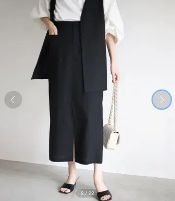 슬로브 이에나 린넨 타이트 스커트 블랙 (안감 부착)