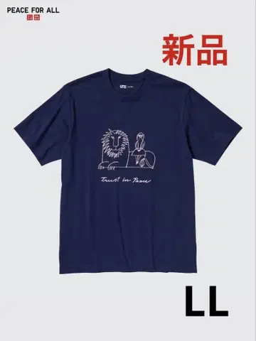 새상품 유니클로 PEACE FOR ALL 리사 라르손 T셔츠 네이비 XL