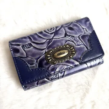 ANNA SUI 소가죽 데보스 로즈 키케이스 화려한 가죽 안나수이