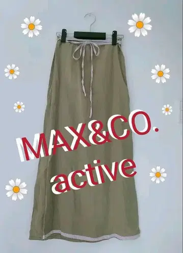 MAX& Co. 린넨 끈 디자인 맥시 타이트 스커트