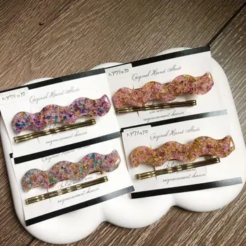 핸드메이드 헤어 클립 세트 레진 헤어 액세서리