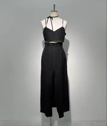 [ Mavie..7 ] 뷔스티에 부착 ZIP 스커트 블랙