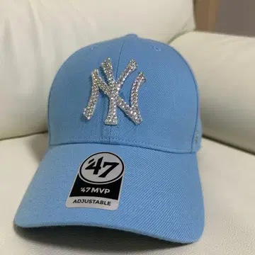 스카이블루 NY 로고 캡 47 MVP 데코
