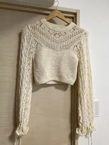 ZARA 크롭 크로셰 니트 썸머 니트 S