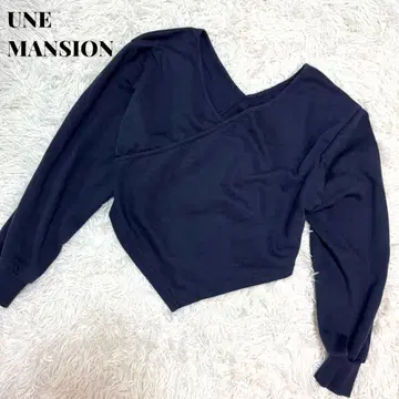 UNE MANSION 언밸런스 긴팔 티셔츠 올 시즌 네이비