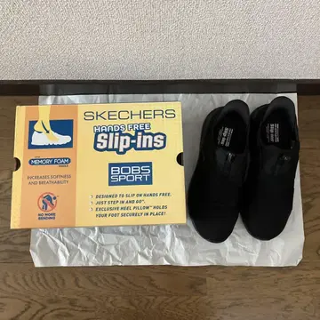 SKECHERS BOBS SPORT 슬립인 블랙 끈 없음 24.0