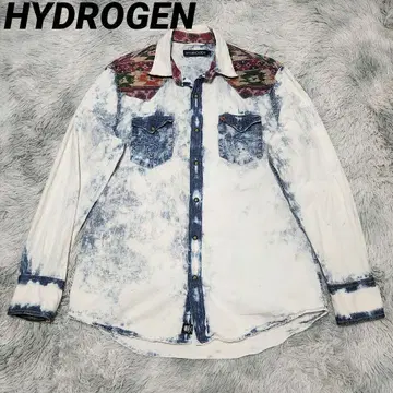 HYDROGEN 하이드로겐 자수 로고 치마요 패턴 데님 블리치 패턴