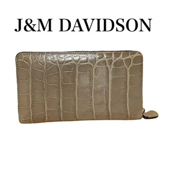 #373 J&M DAVIDSON 크로코 엠보 지갑 지퍼
