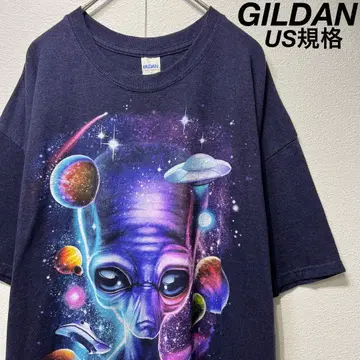 [ US 규격 ] 레어 GILDAN ALIEN 프린트 티셔츠 블랙 XL