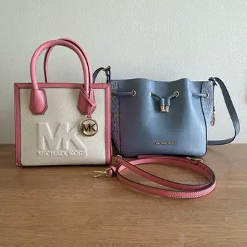 MICHAEL KORS 백 세트 핑크 블루 메신저 로고