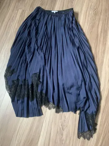 HELMUT LANG 네이비 플리츠 스커트 S