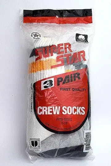 90's SUPER STAR 빈티지 3P 크루 삭스 USA 제작