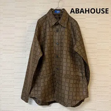 ABAHOUSE M size 얇은 소재 자켓 셔츠 체크 남성용