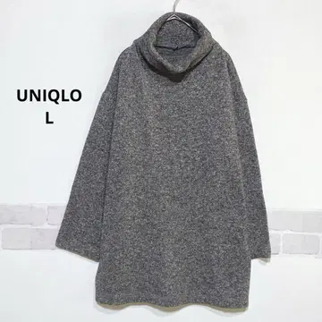 오프 터틀넥 니트 원피스 튜닉 그레이 워셔블 i218