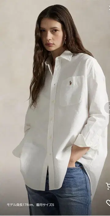 랄프 로렌 빅 핏 셔츠 포켓 부착 XS