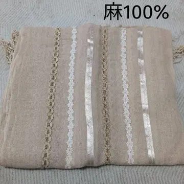 [새상품] 린넨 100% 아이보리 레이스 스톨