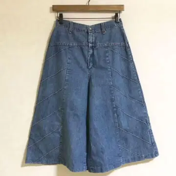 vintage 70년대 빈티지 데님 스커트 와이드 팬츠