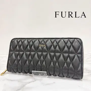 T12 FURLA 훌라 퀼팅 장지갑 라운드 지퍼