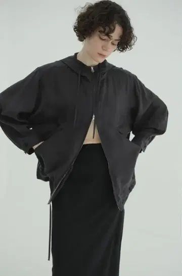 CLANE 클라네 SHEER AIRY ZIP HOODIE BLACK 2