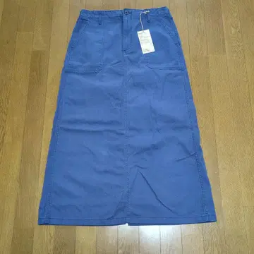 MUJI 베이커 스트레이트 스커트 블루 L