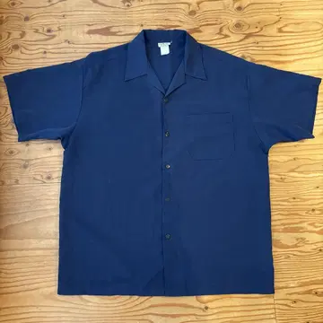 컬트 오픈 카라 반팔 셔츠 네이비 made in usa