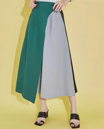 [새상품] 컬러 블록 랩스커트 에러스 도쿄