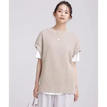 맘껏 세탁 가능한 니트 리브 베스트 베이지