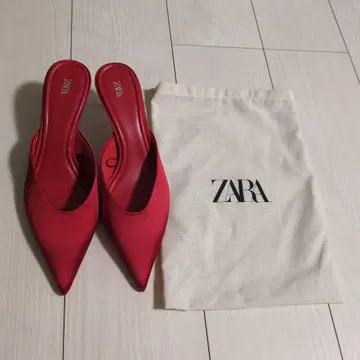 ZARA 레드 뮬 힐 수납 봉투 포함