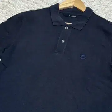 현행 LARDINI 네이비 코튼 피케 셔츠 S 상당