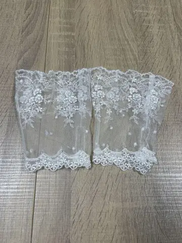 핑거리스 웨딩 글로브 화이트 레이스