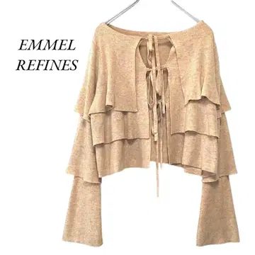 EMMEL REFINES 티어드 리본 2WAY 니트 베이지